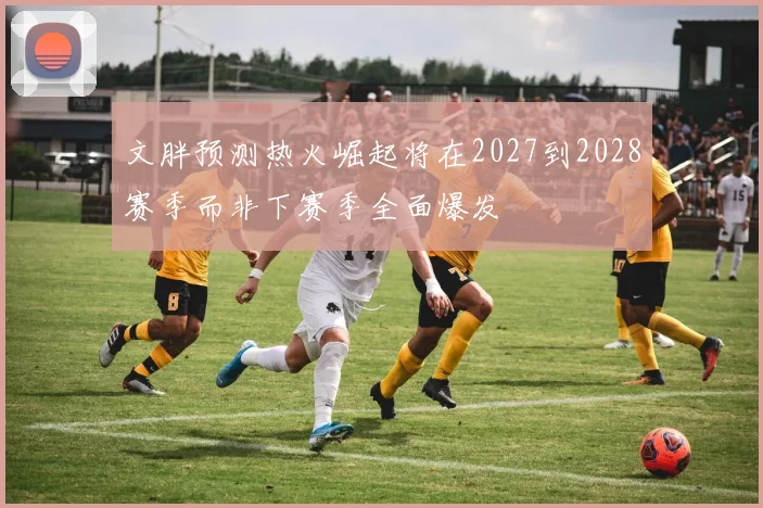 文胖预测热火崛起将在2027到2028赛季而非下赛季全面爆发